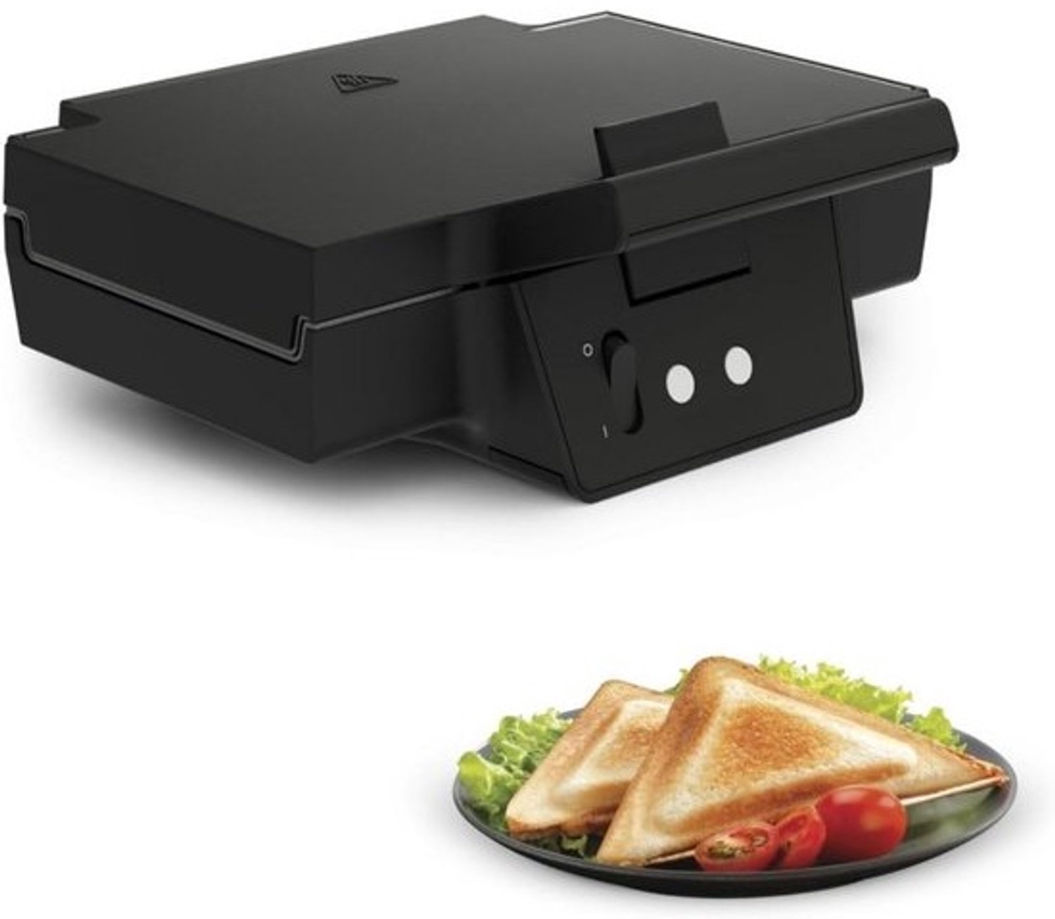Croque-monsieurtoestel - tostiapparaat - instelbare temperatuur - vergrendelclip - tosti-ijzer - uitklapbare contactgrill - klein apparaat voor 2 tosti's - paninigrill - grill met antiaanbaklaag - sandwichmaker