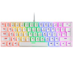 MK60 Wit, Mechanisch Gaming Toetsenbord FRGB, Antighosting, Switch Mechanische Blaw, US Taal