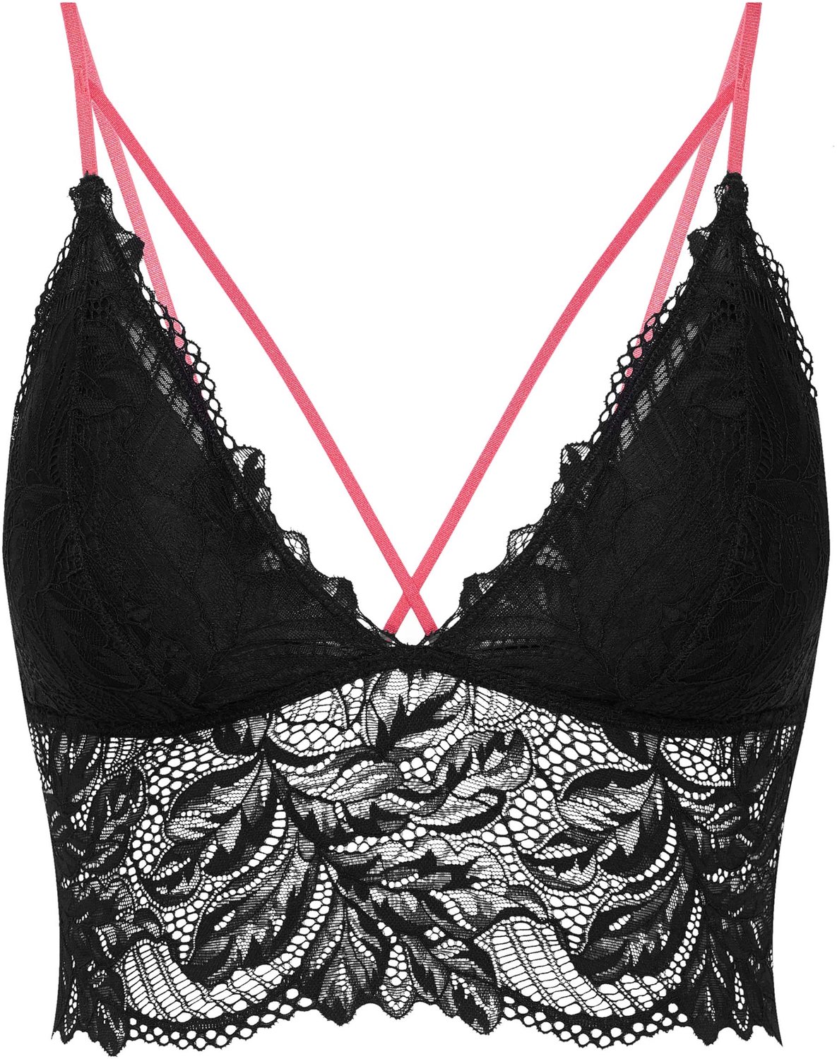 ESOTIQ Bloovii Okay - Bralette - Zwart - Roze details - Uitneembare vulling Zwart;Roze