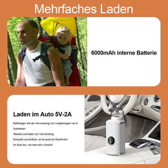 Draadloze flessenwarmer 8,5 x 5,8 x 13,5 cm - 6 standen, USB, wit — afbeelding 3
