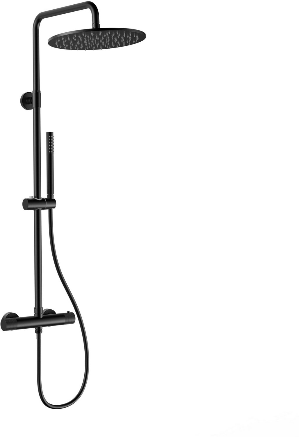STRIA Regendoucheset thermostatisch - Opbouw - Hoofddouche 30 cm - Mat zwart