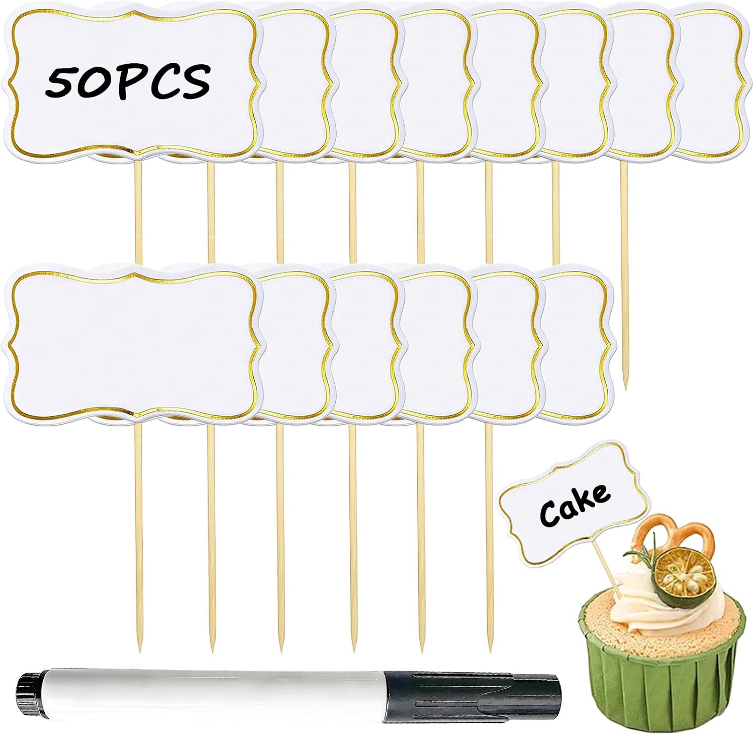 Zephyra 50 Pieces Buffet Labels for Writing - Mini Chalkboards with Prick - ShopVlot