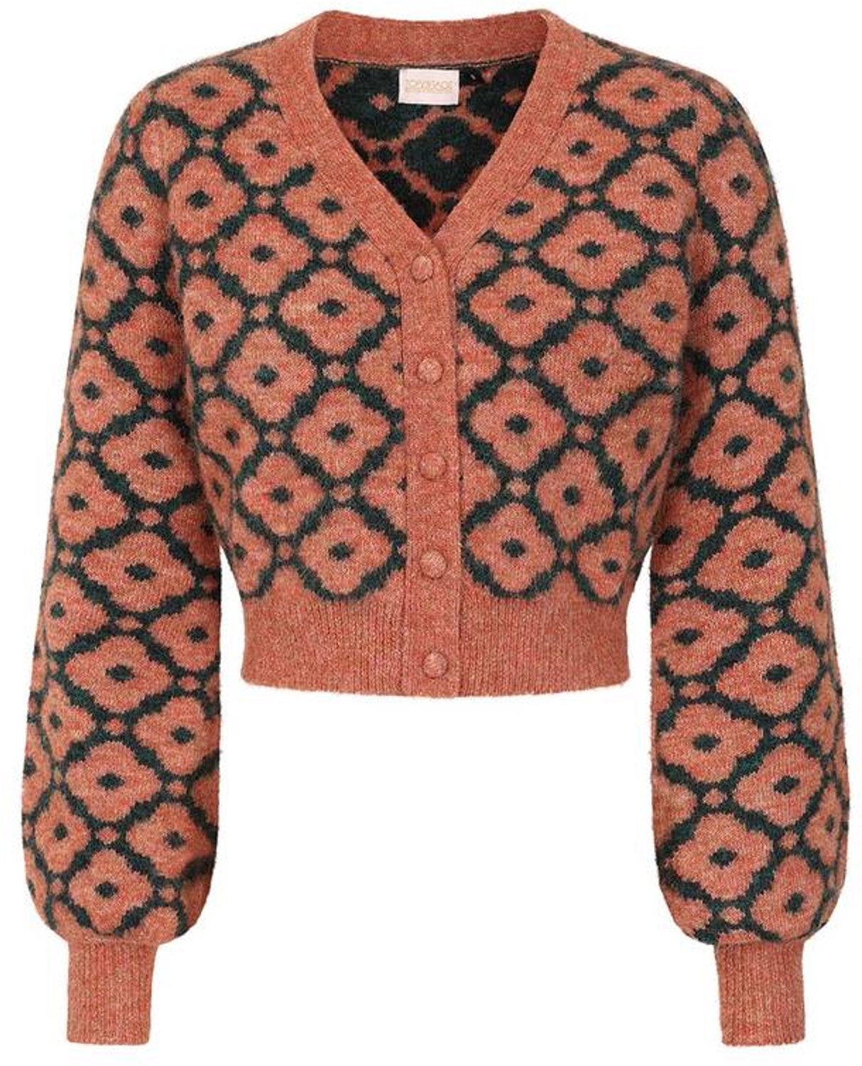 Banned - Luna Cardigan - M - Rood/Groen