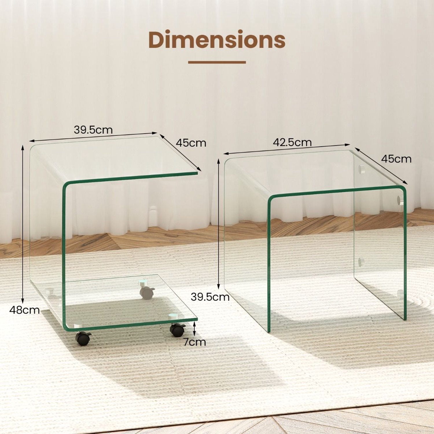 SureDeal® - Bijzettafel - Vormige Moderne Telefoontafel - 39,5x45x48 cm - wit