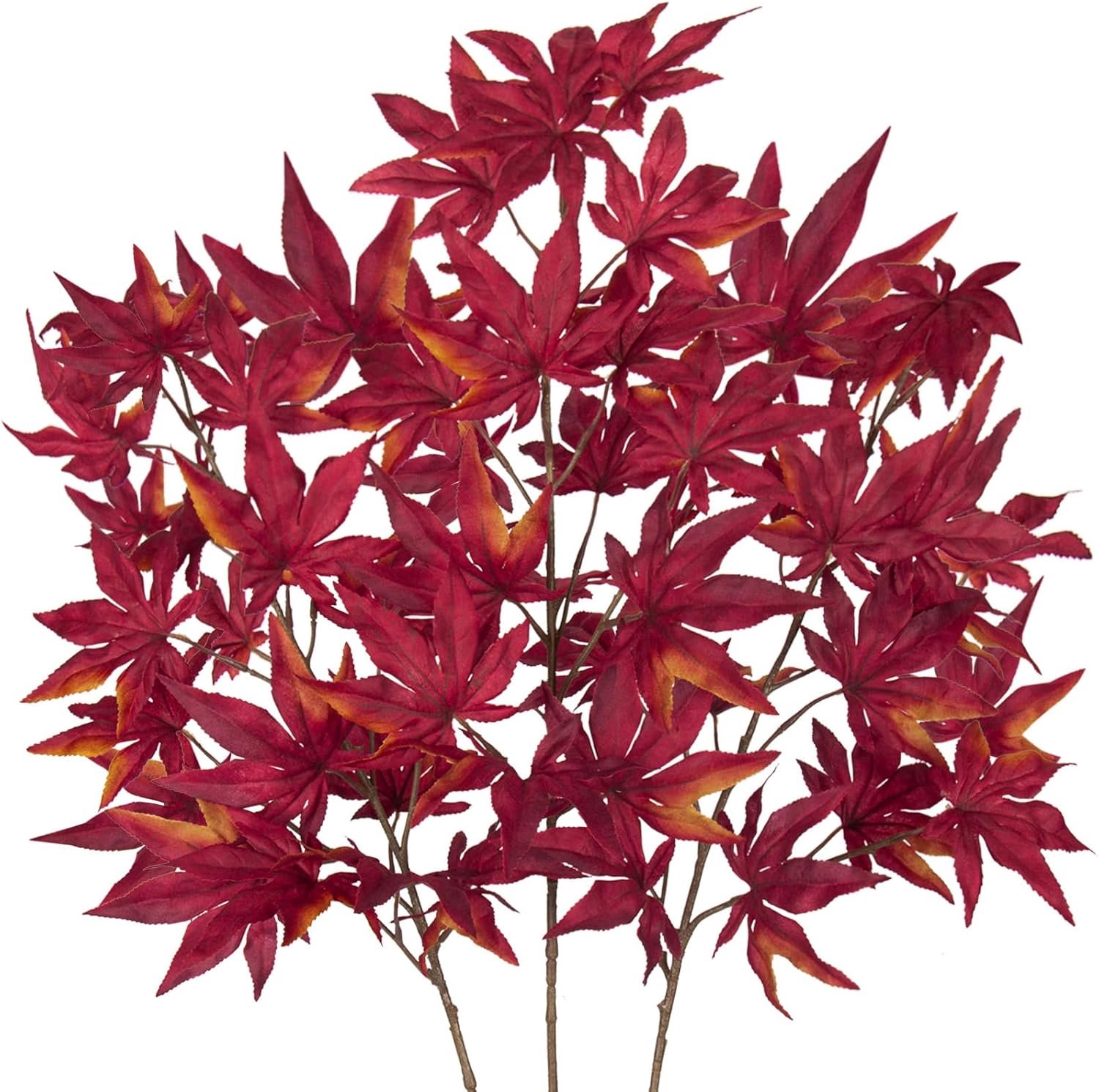 Pack of 3 Artificial Maple Branches, Artificial Branches 76 cm, Artificial Branches Autumn Decoration, Decorative - ShopVlot