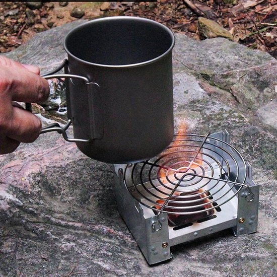 Foldable Camping Stove, Alcohol Cooker, Pocket Sleeve with Wind Protection - ShopVlot — afbeelding 5