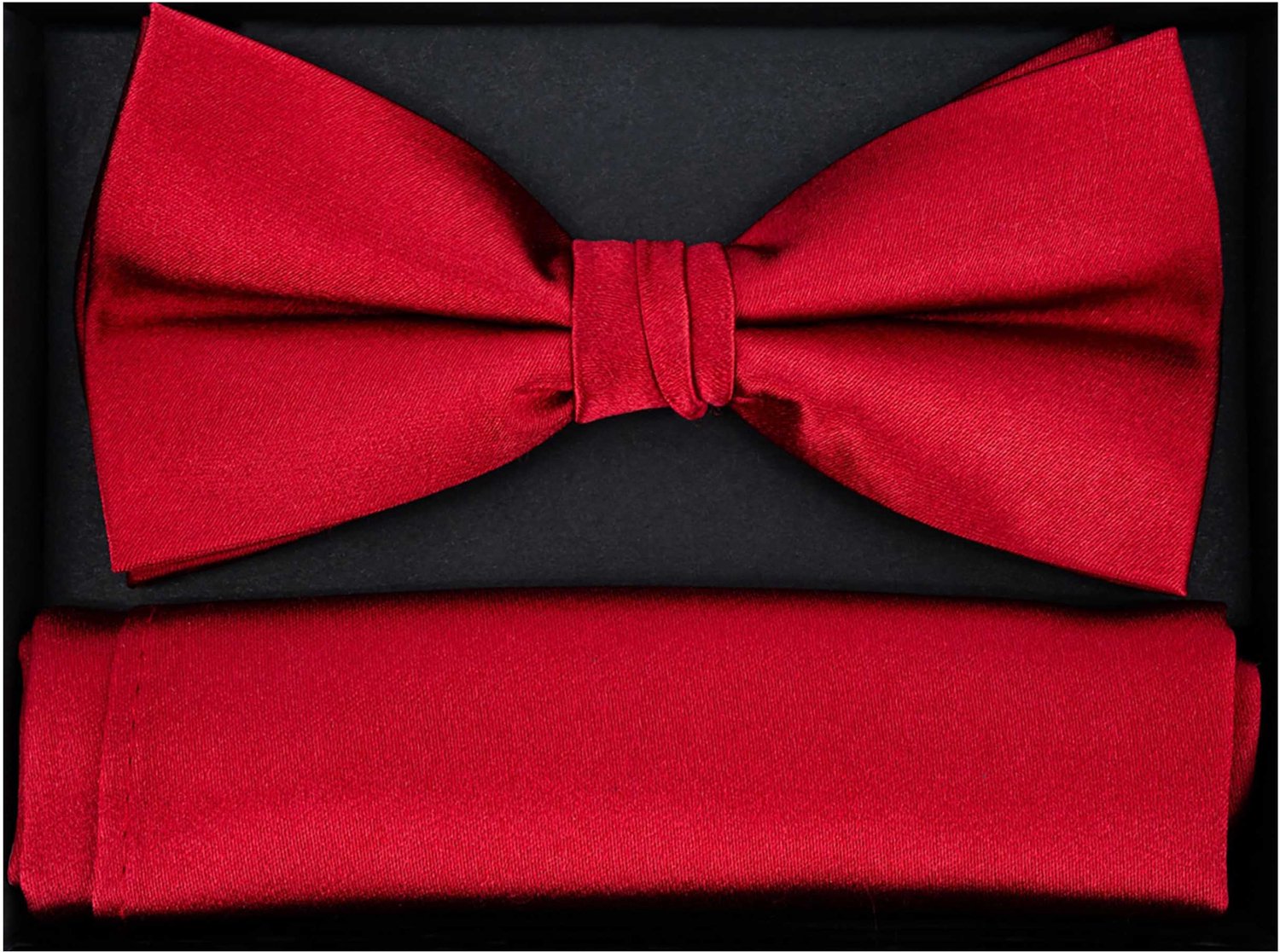 LINDENMANN heren set strikje met pochet - rood