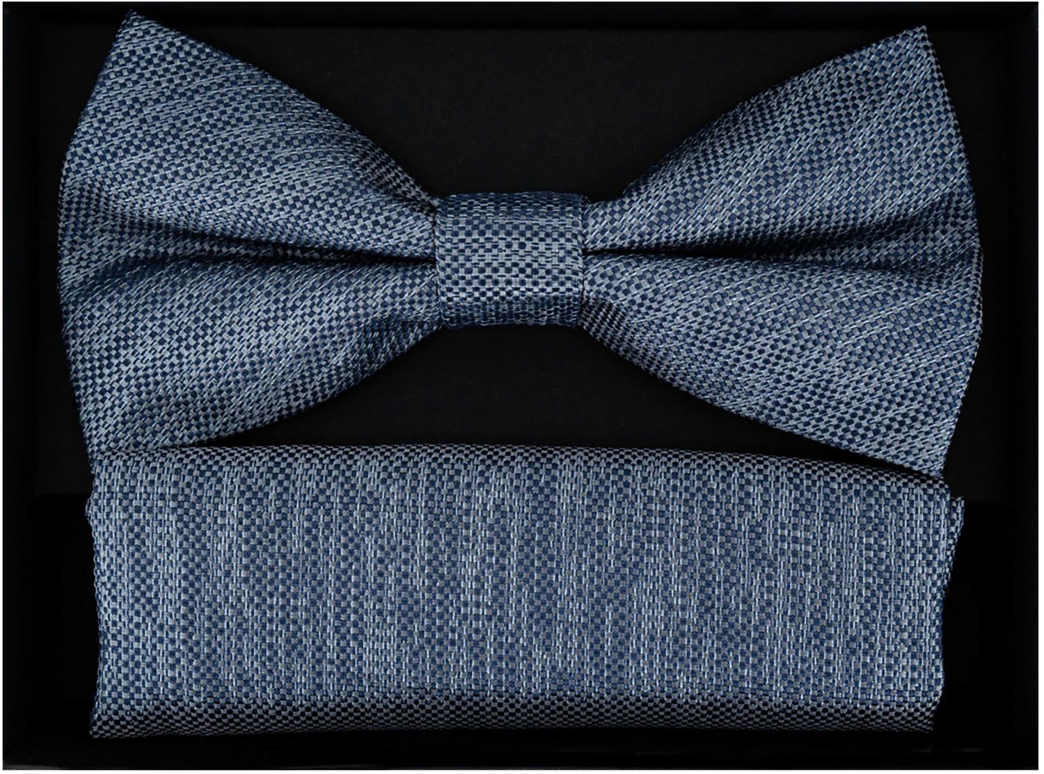 LINDENMANN heren set strikje met pochet - blauw