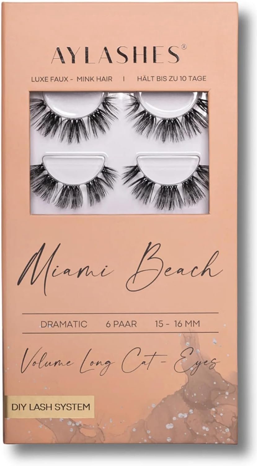 AYLASHES - DIY Eyelash Extension Kit Miami Beach - 6 Pairs Eyelashes - Up to 7 Days - False Eyelashes - ShopVlot