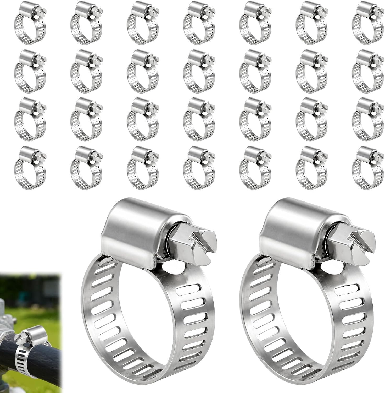 Verstelbare klemklemmen 10-16 mm - roestvrij staal 304 - sterke en duurzame klem - ideaal voor slangen en loodgietwerk - ShopVlot
