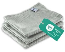 ELEXACLEAN Theedoeken microvezel (set van 3, 68x42 cm, grijs (lichtgrijs)) sterk absorberend, wasbaar tot 60°C, keukenhanddoeken, handdoeken keuken mo