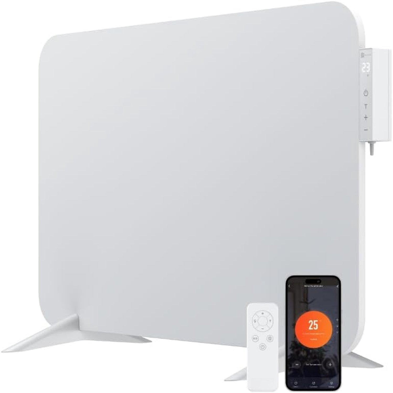QEVA Paneelverwarming Elektrisch - Elektrische Radiator - Infrarood Paneel - Wit - 1cm x 70cm x 45cm