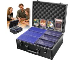 Slab Case 6 Vakken - Universele Slab Opbergkoffer - Opbergdoos Voor Verzamelkaarten - Inc. Sleutelslot - 38x27x15 cm - Draagbaar & Veilige - Aluminium - Vocht- & Stofbestendig - Voor 600 Kaarten