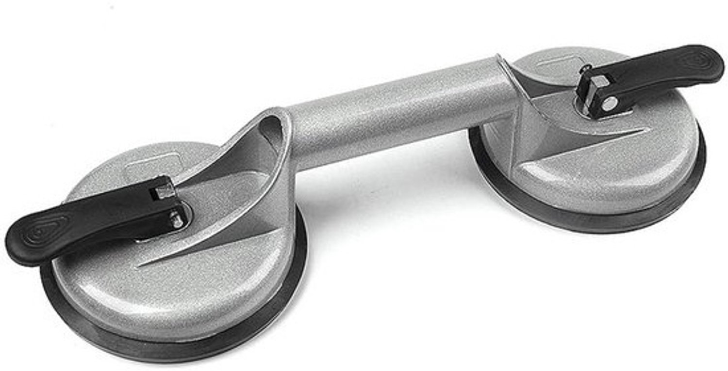 Naadloze Naadzetter - Tegel Zuignap - Platen Verlijmen - Dubbele Zuignap - 100kg - Zilver