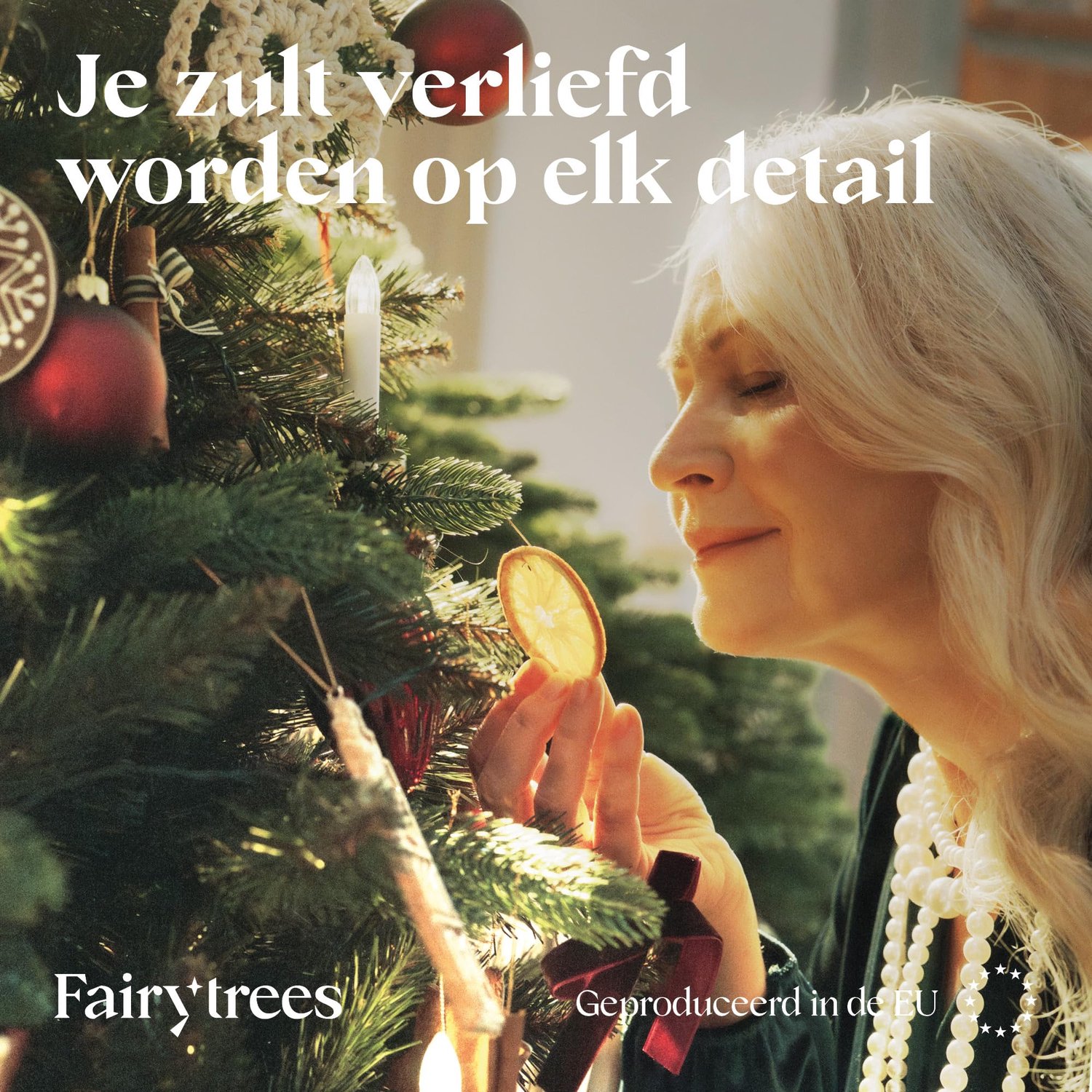 FairyTrees Kunstkerstboom Nordmann Premium 220 cm – Realistische Spuitgiet Naalden – Met Essenhouten Standaard – Gemaakt in de EU – foto 4