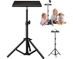 Beamer Statief - Projectorstandaard - Universele Laptop & Projector Statief - Verstelbaar Vloerstandaard - Met Dienblad - 1/4 Inch Schroefdraad - Verstelbaar tot 110 cm - Opvouwbaar - Voor Projector & Camera & Laptop
