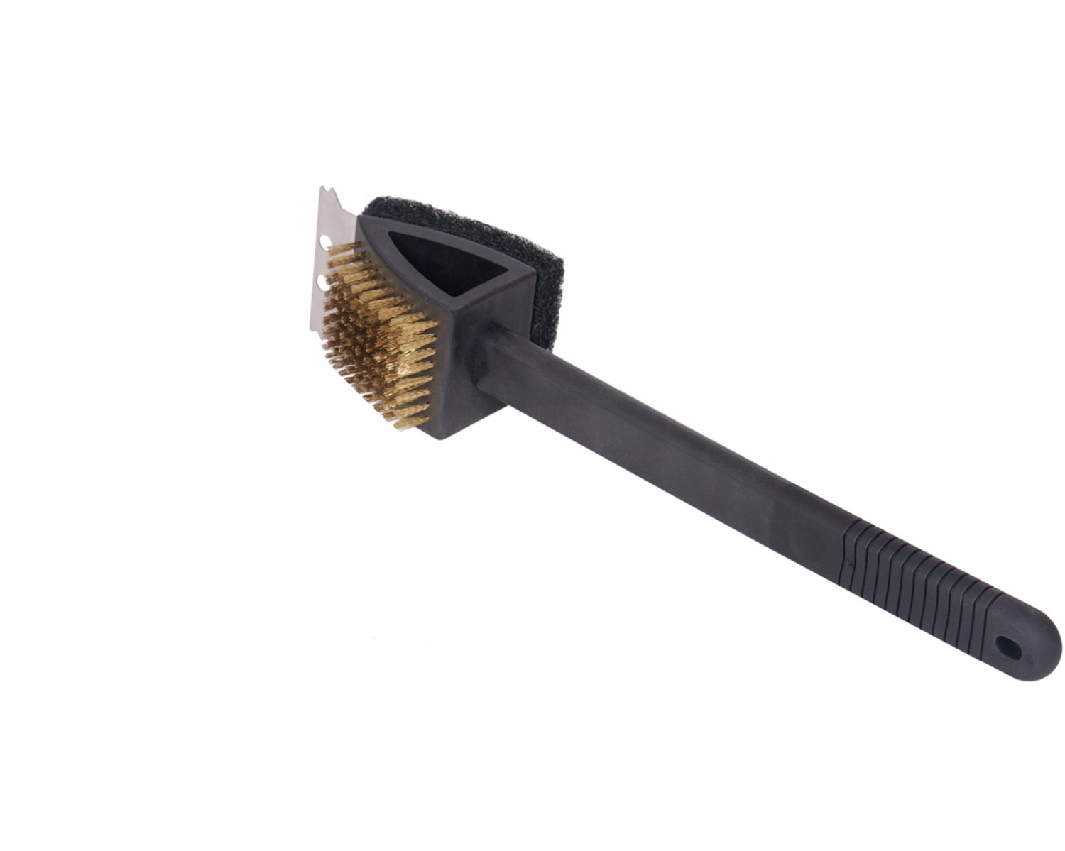 Grillborstel 3-in-1 met steel – Schraper, spons, staalwol