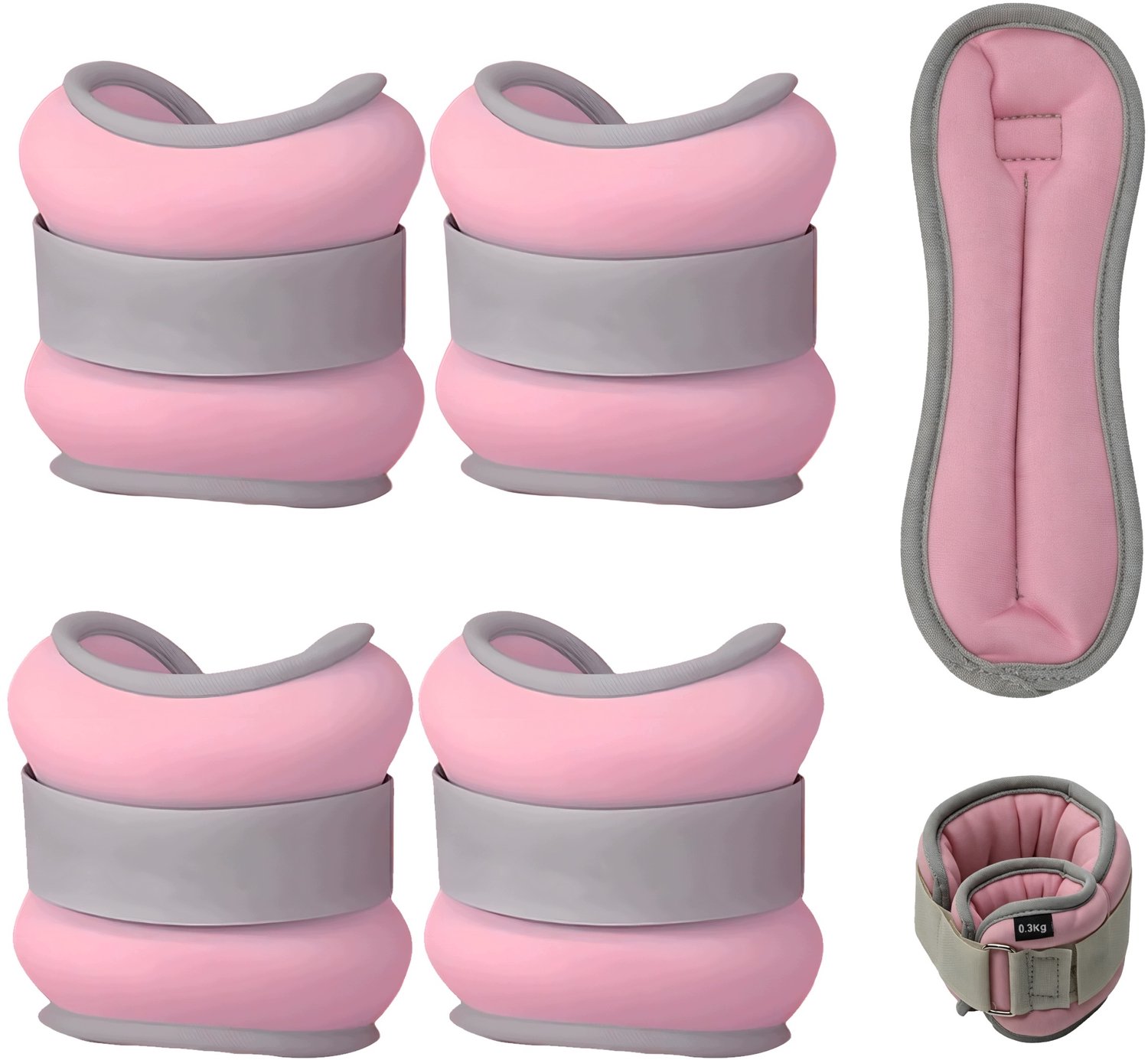 Roze Enkel- en Polsverzwaringen 0.3kg - Set van 4