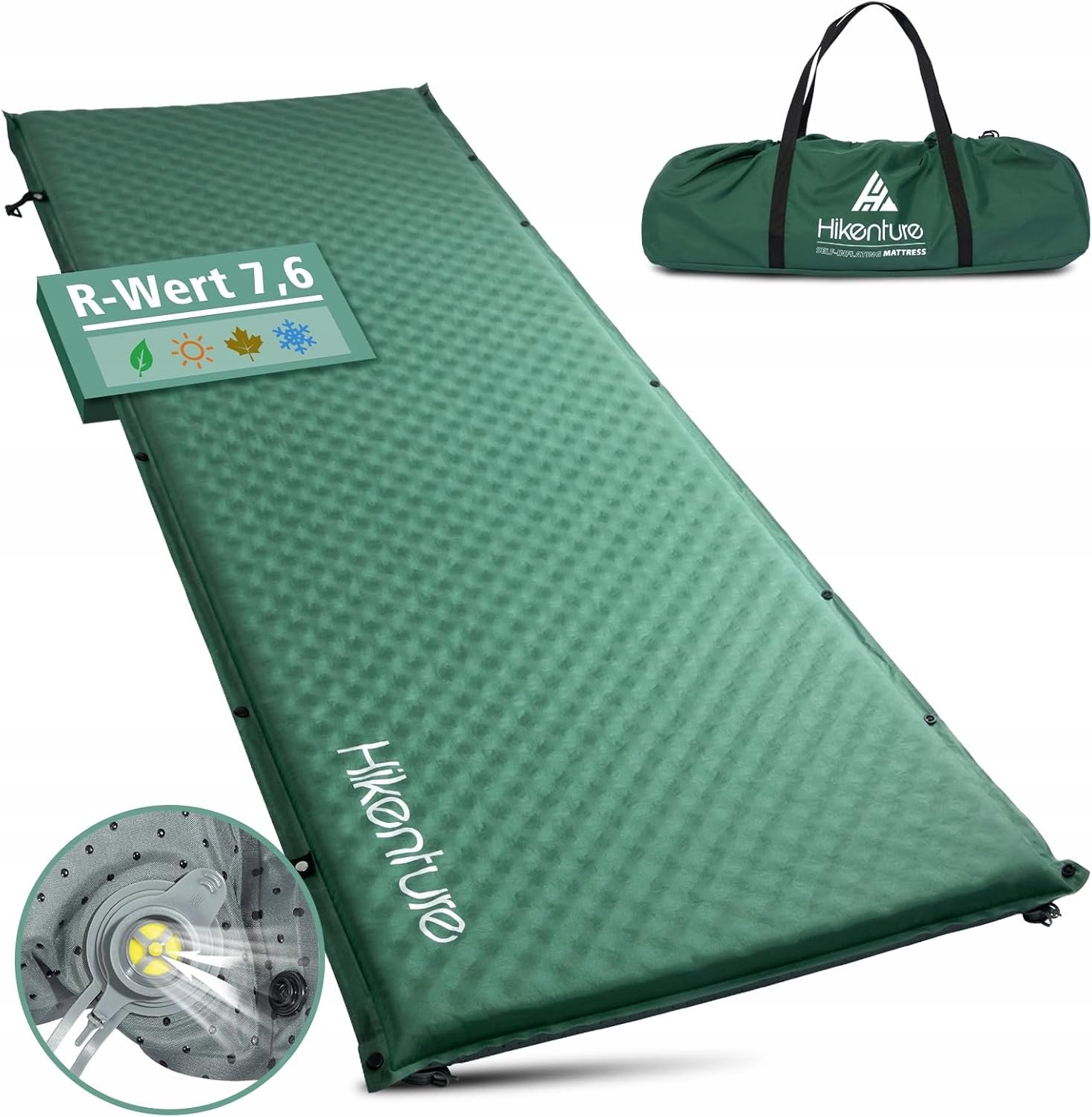 Zelfopblazend Kampeermatras Groen 192x72x5 cm