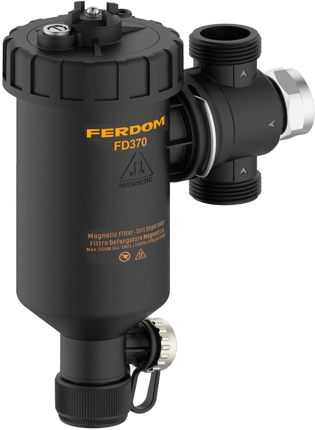 Magnetisch filter 1" (DN25) - RVS hydrocycloon - Voor verwarming systemen - Vangt verontreinigingen op - ShopVlot