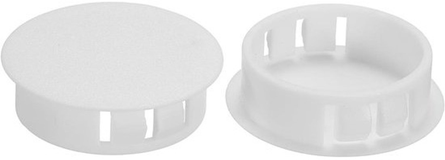 Gatpluggen Plastic - Ronde Dekseltjes - Gaten Afwerken - Klikmontage Nylon - 50 Stuks 32mm - Wit