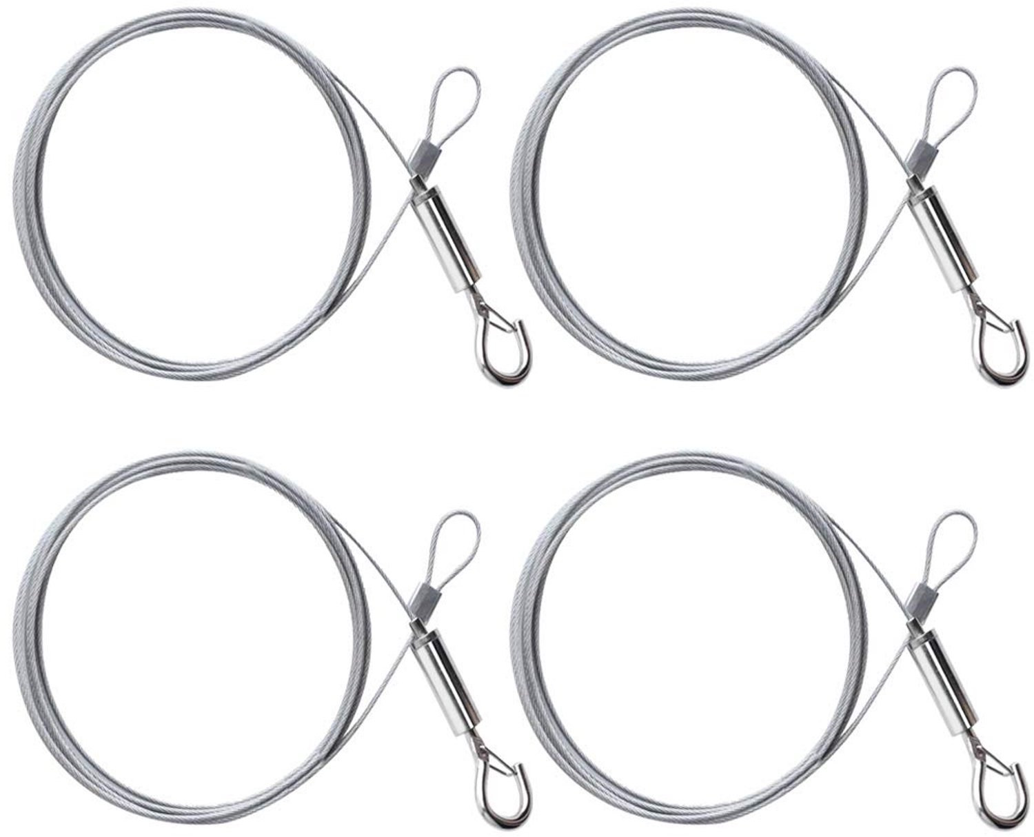 SnelShoppen - 4PCS Photo Hanging Wire 1.5mm*2m Heavy Duty Verstelbare RVS Hangdraad voor Lampen en Licht, Tot 30kg, Corrosiebestendig en Duurzaam