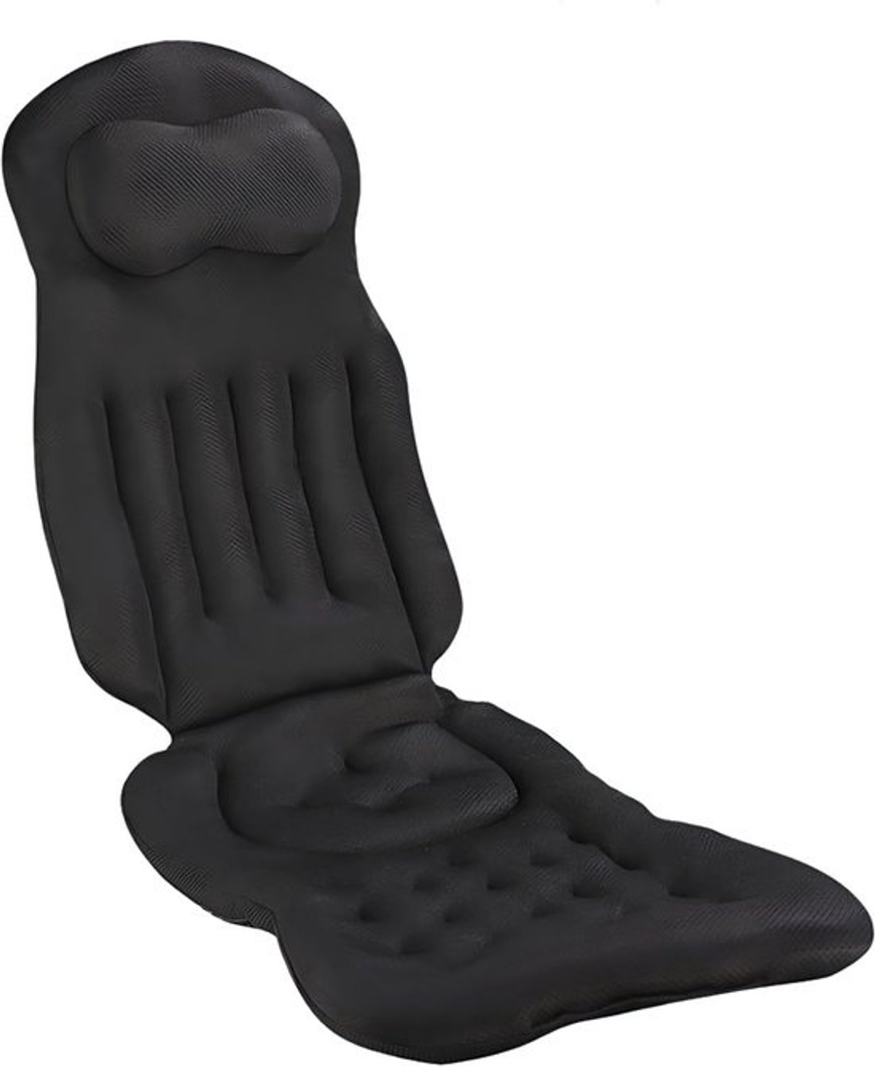 Full Body Badkussen - Dikke Badmat met Hoofdkussen - Ondersteunt Nek, Rug en Benen - Met Zuignappen en Ophanghaken (Zwart)