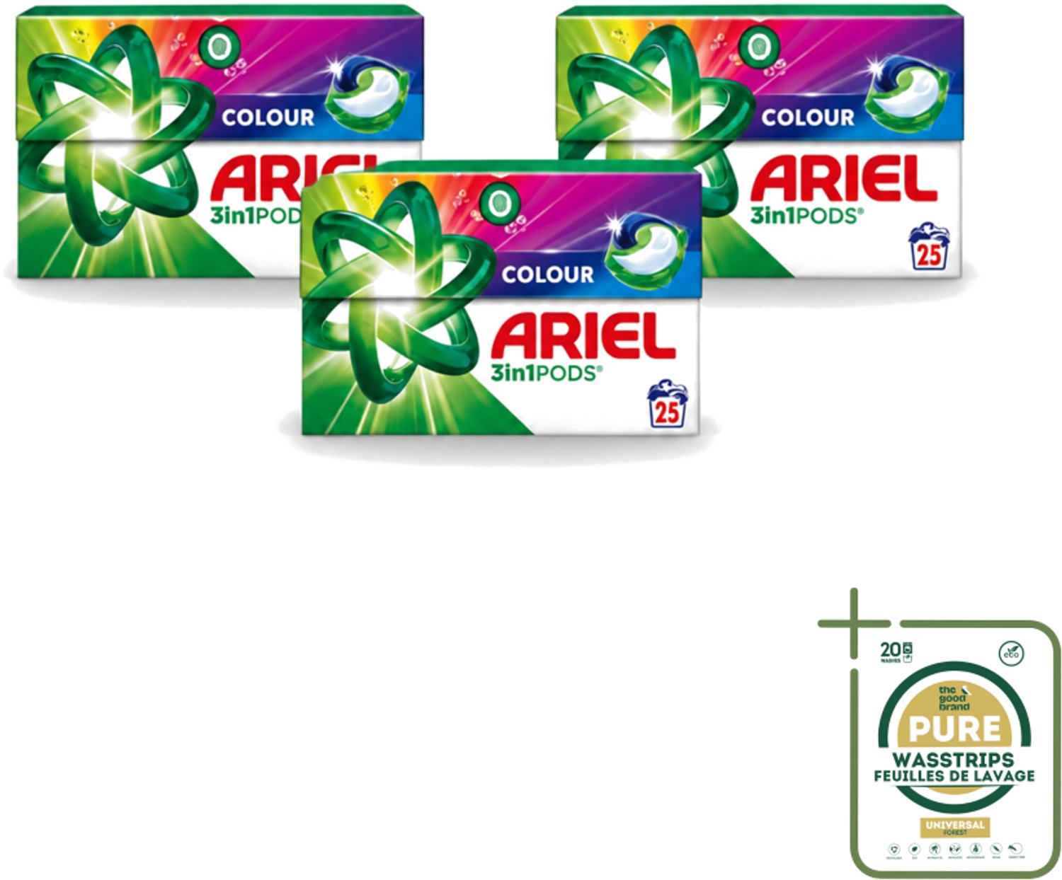 3 x Ariel – Pods 3in1 – Color – 500 g – 25 wasbeurten - Wasstrips - Kleurwas - Kleurbehoud - Wasmiddel - 3in1 Pods - Ariel Pods