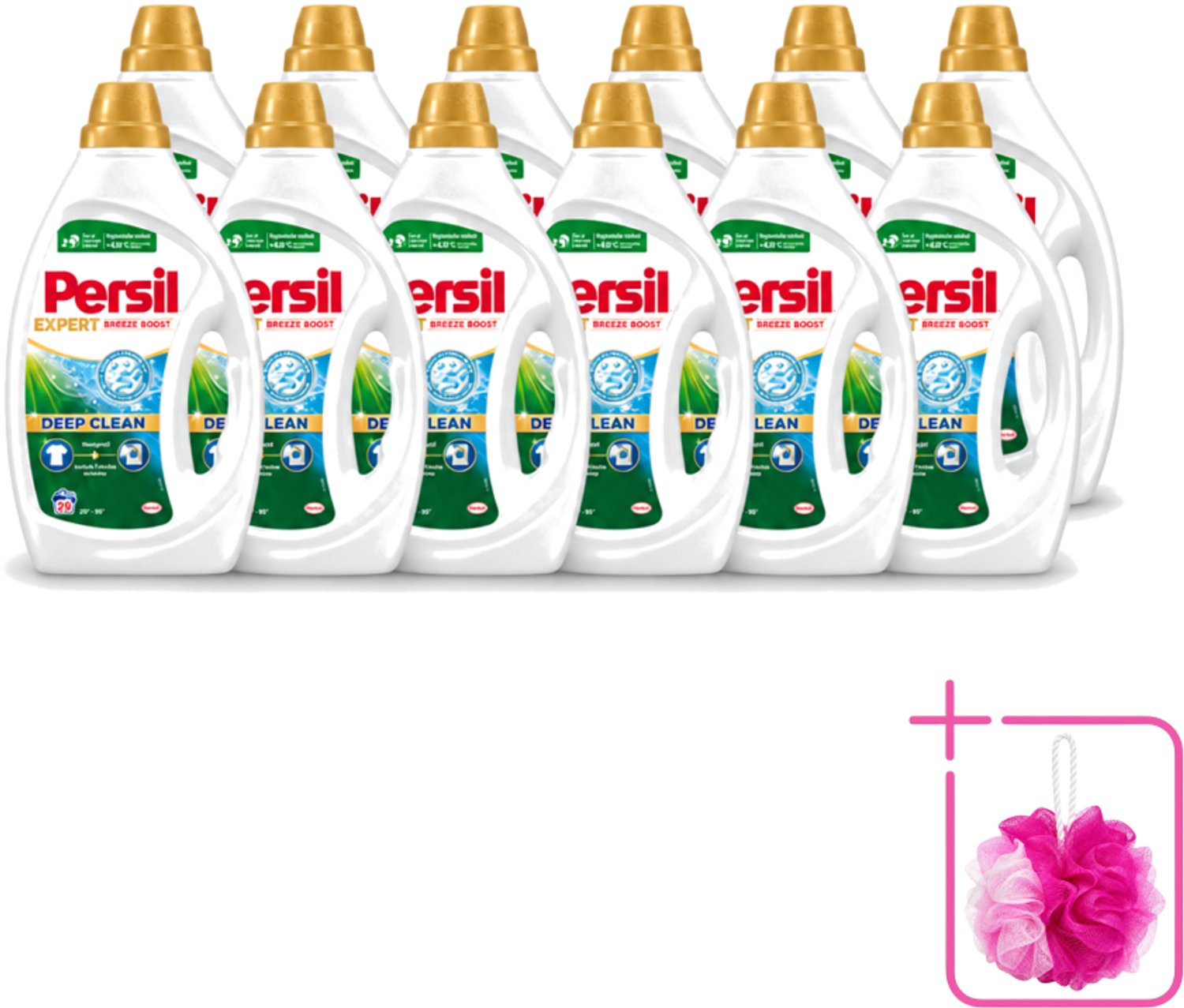 12 x Persil Expert - Vloeibaar Wasmiddel - Witte en Gekleurde Was - Breeze Boost - 29 Wasbeurten - Bulkverpakking - Persil Expert Breeze Boost - Douchemop - Vloeibaar wasmiddel