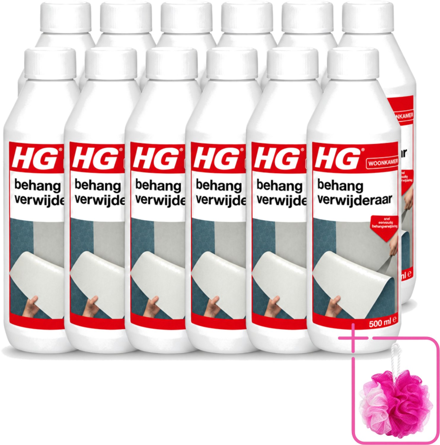 12 x HG - Behangverwijderaar - Voor Eenvoudige Behangverwijdering - 500 ml - Bulkverpakking - Behangverwijderaar - Douchemop - Behanglijm verwijderen