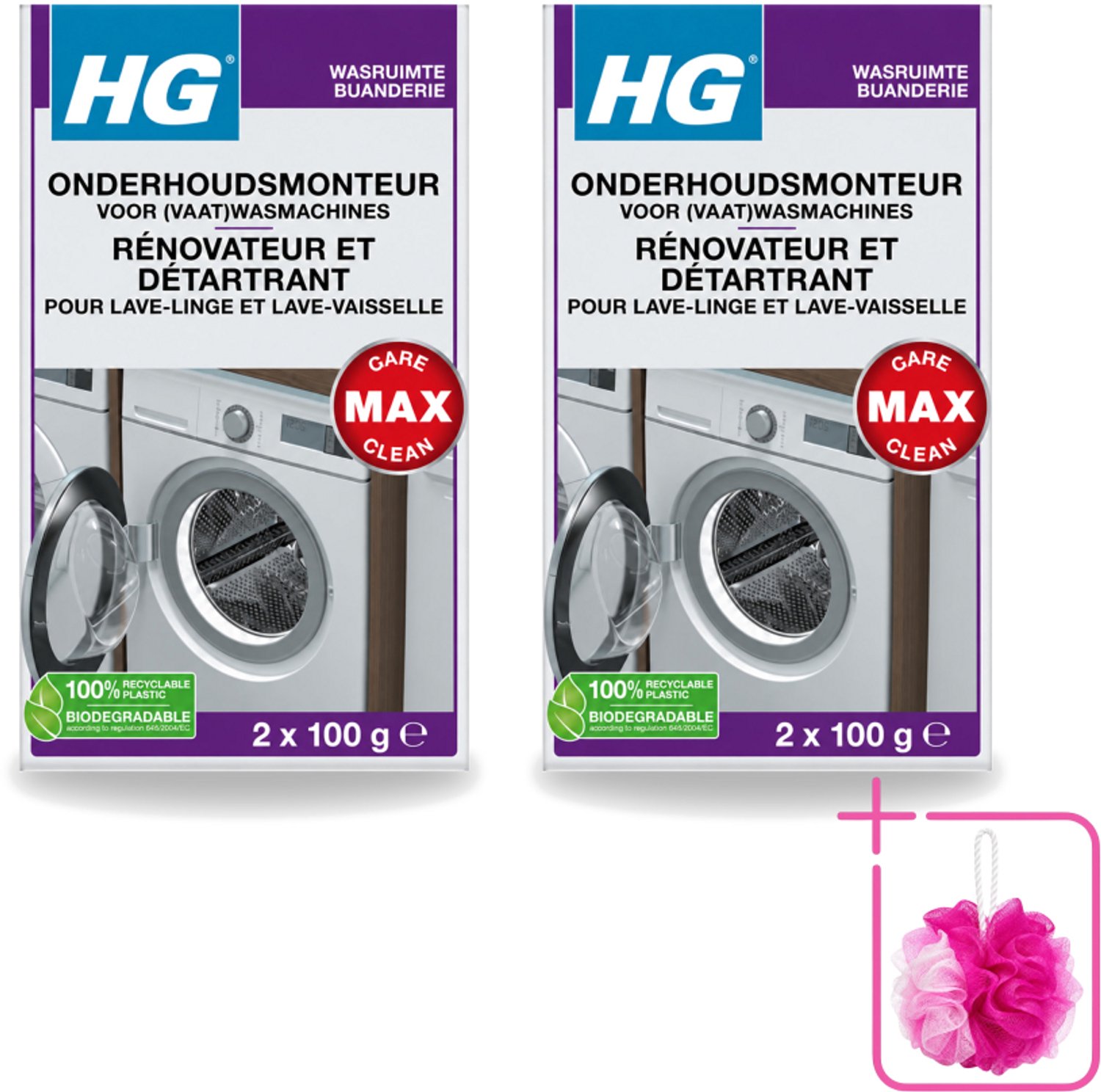 2 x HG - Onderhoudsmonteur Voor (Vaat)Wasmachines - 2 tot 4 Behandelingen - Bulkverpakking - Wasmachine onderhoud - Vaatwasser onderhoud