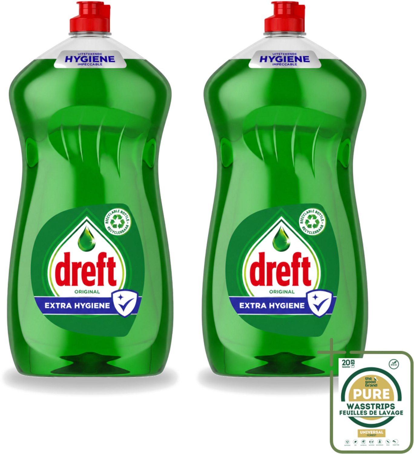2 x Dreft Original - Vloeibaar Afwasmiddel - Extra Hygiëne - 1.2 L - Afwasmiddel Vaat - Hygiëne Vaat - Vetvrij Vaat - Vaat Reinigen - Vaat Reinigingsmiddel