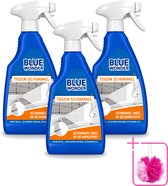 3 x Blue Wonder - Speciaalreiniger tegen Schimmel - Sprayfles - 500 ml - Bulkverpakking - Schimmel reinigen - Douchemop - Schimmel weg