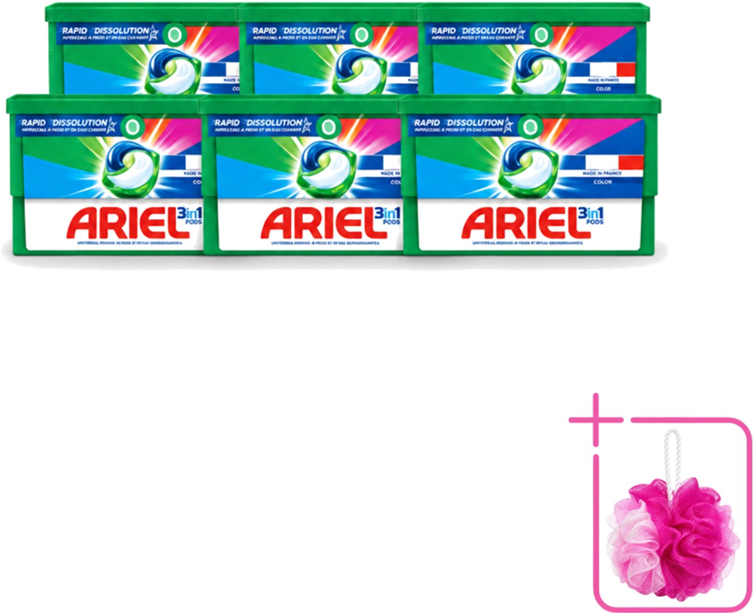6 x Ariel Color - Wasmiddelcapsules - 3in1 Pods - Gekleurde Was - 19 Wasbeurten - Bulkverpakking - Wasmiddelcapsules - Douchemop - Gekleurde was