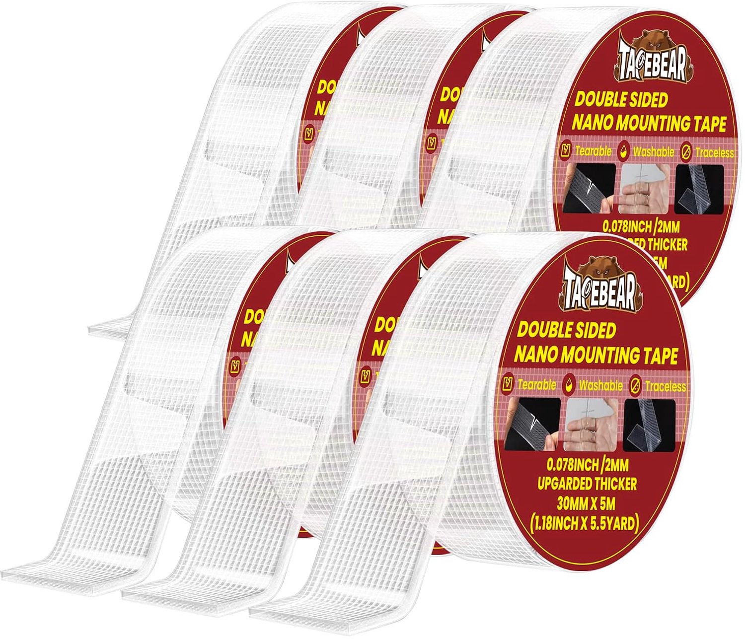 Dubbelzijdig plakband 3 cm x 5 m - herbruikbaar en zonder resten - sterk voor foto's en posters - ShopVlot