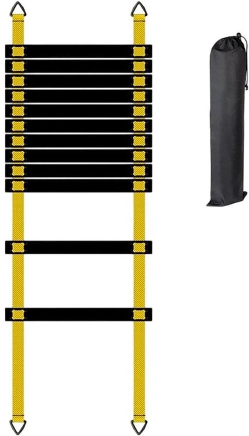Sport Trainingsladder - Fitness Ladder - Wendbaarheid Trainen - Kluwenvrij Ontwerp - 6 meter - Geel