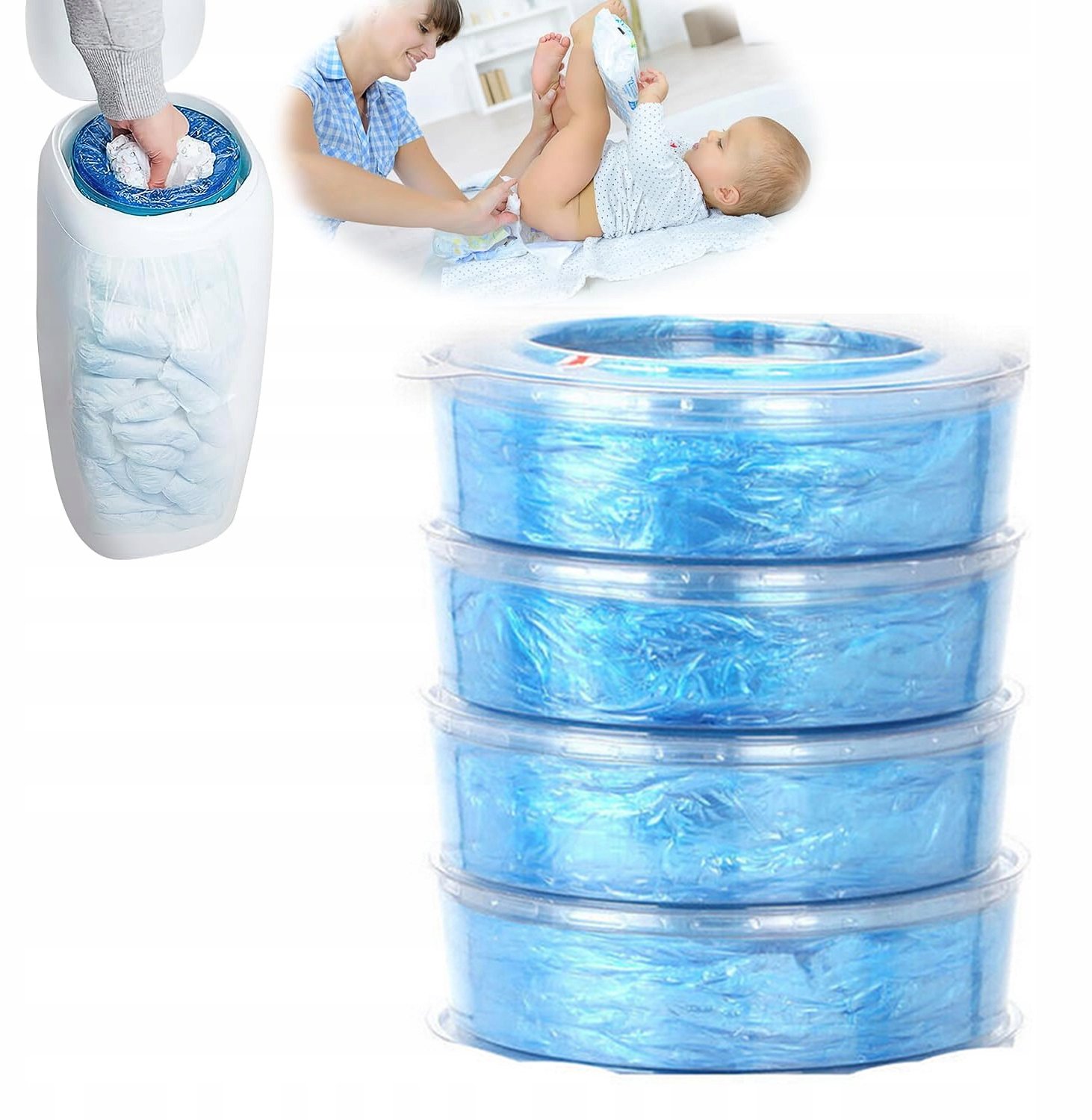 4 Stuks Navulzakken voor Luiertasvervuilers - Compatibel met Diaper Genie