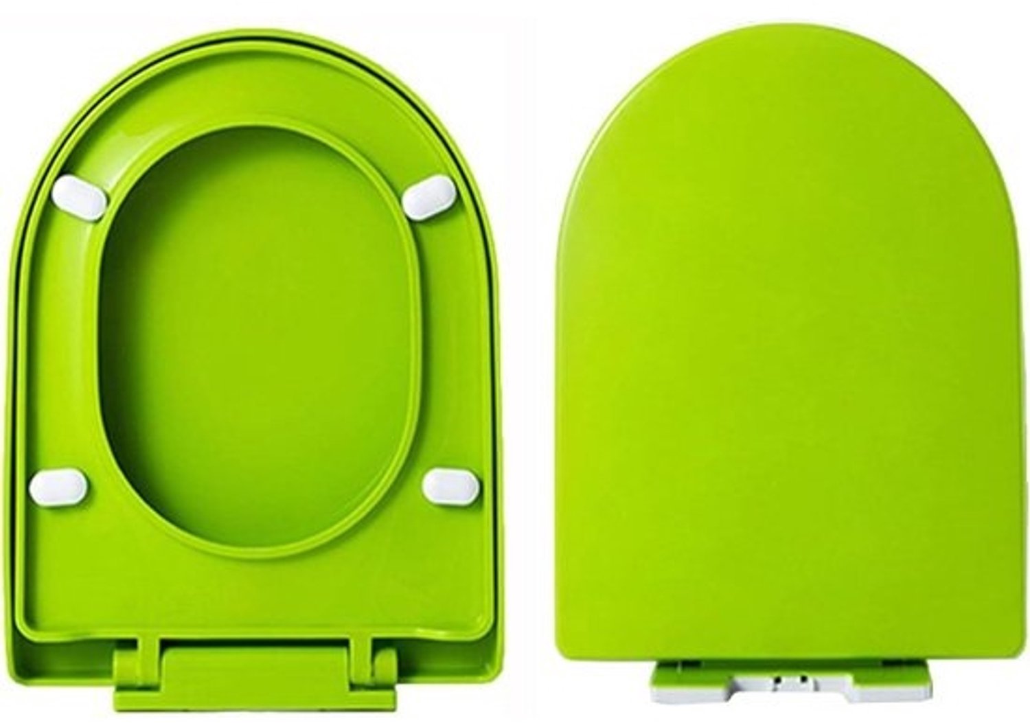 Toiletbril D-vorm - Zachte deksel - Eenvoudige reiniging - Softclose mechanisme - 360 x 445 mm - Groen