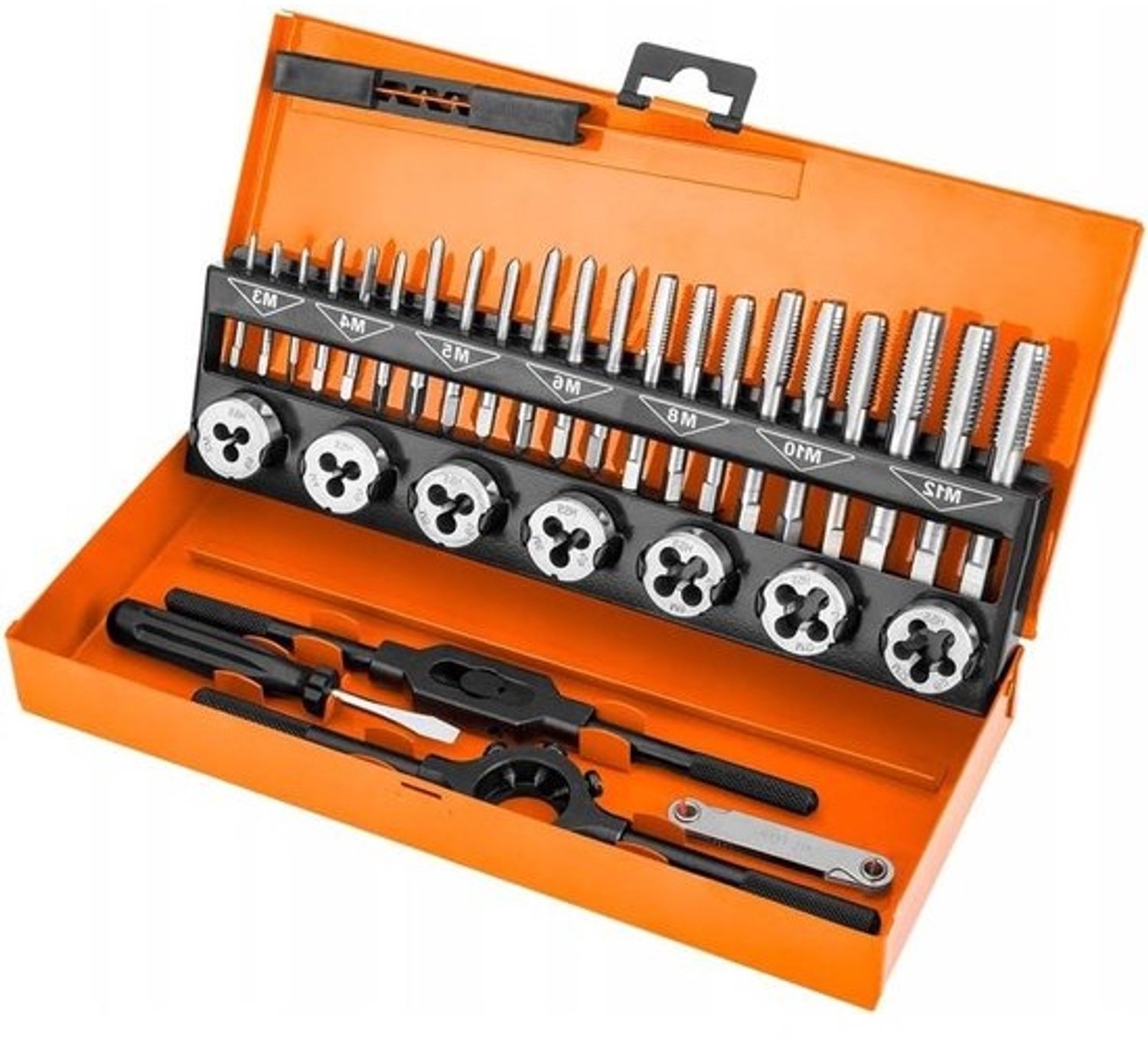 Schroefdraad Snijgereedschap - Tappen Sets - Metaal Bewerken - 32 Delige Set - M3-M12 - Grijs