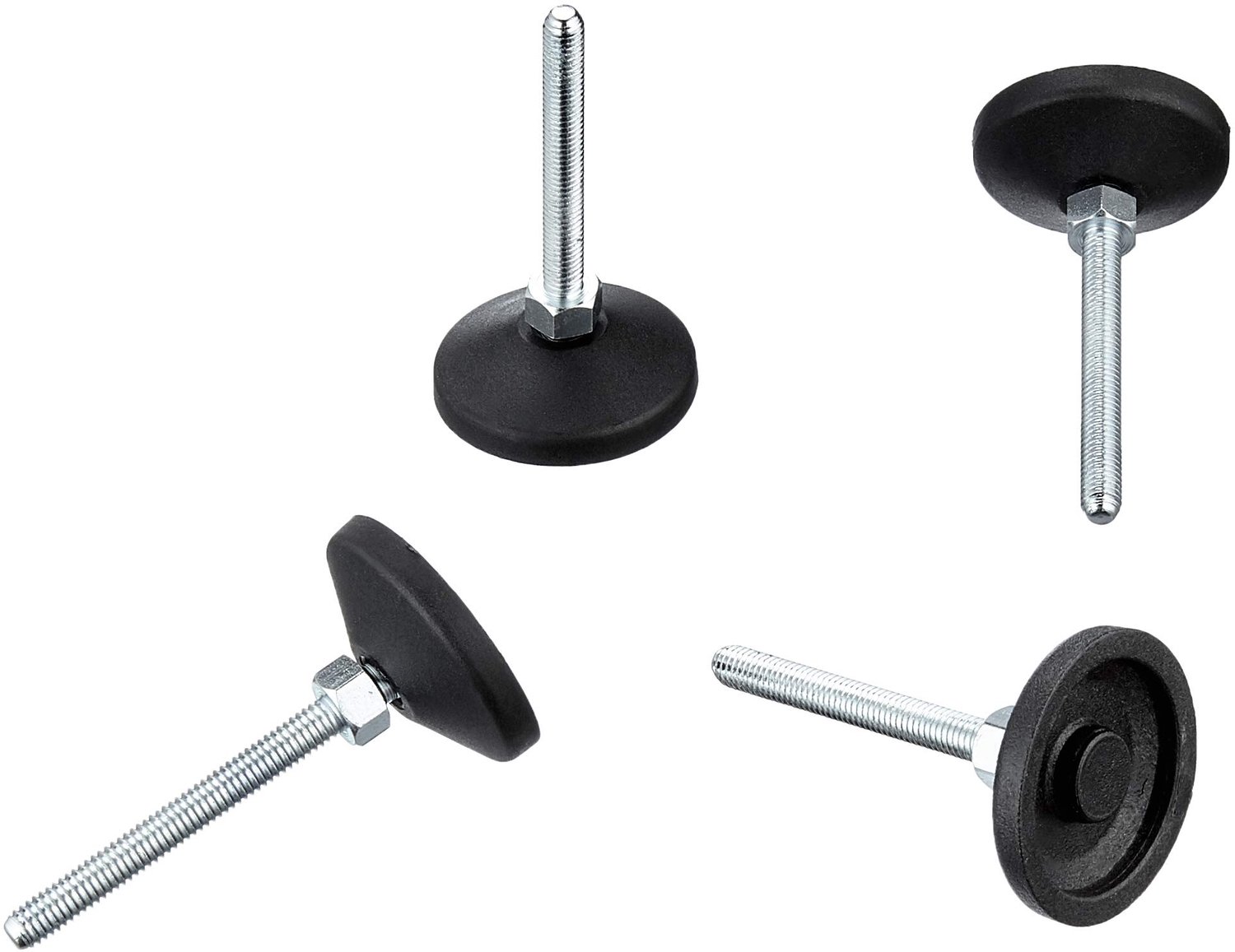 stelvoet, gelegeerd staal, AEP38 schroefdraad M6 x 50, belastbaar tot 100 kg (4 stuks) - ShopVlot
