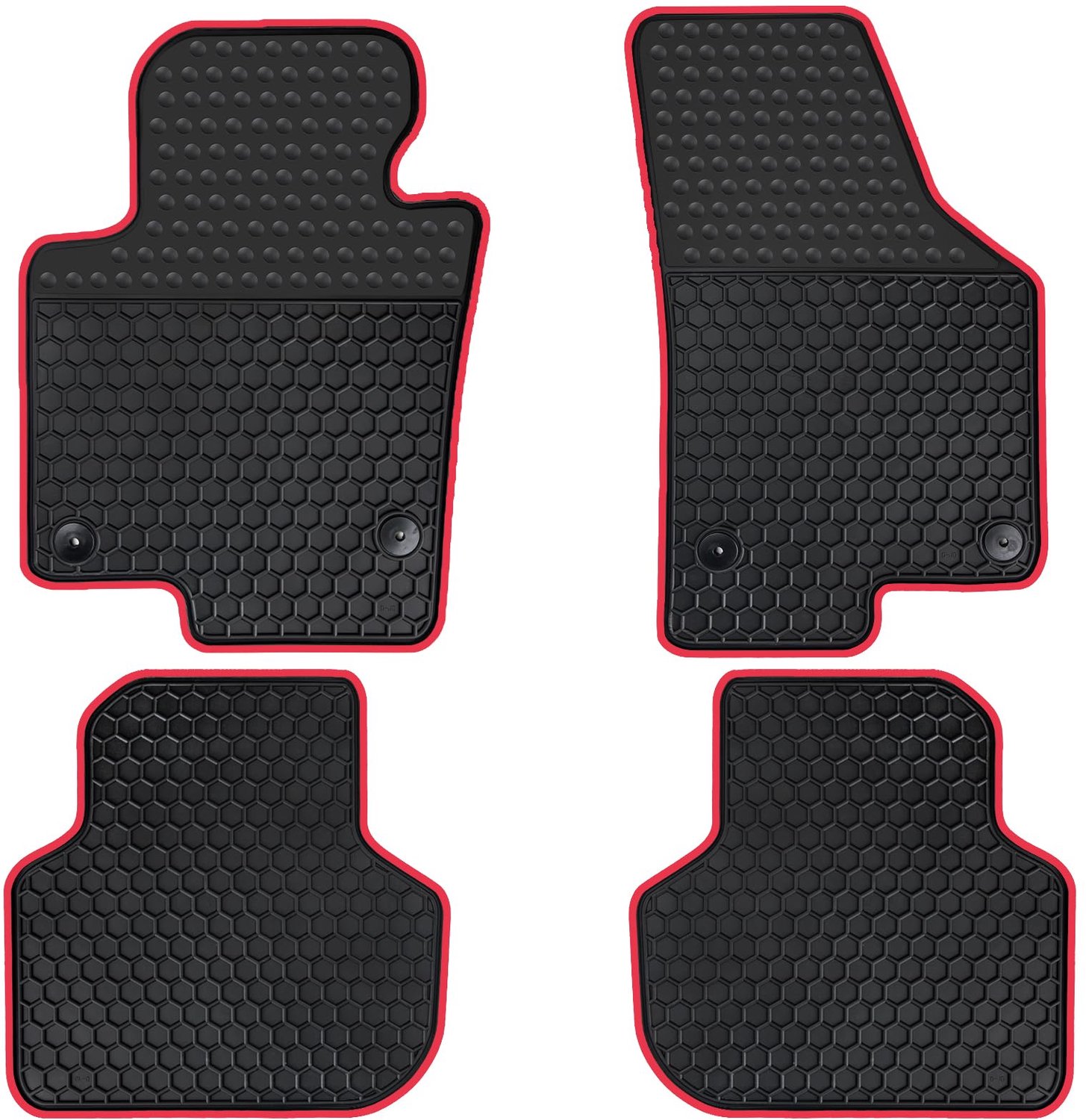 Matericuo Car Floor Mats Custom Fit for Volkswagen VW Jetta 2010-2018 Sedan Black Red Rubber Auto Liner Mats All - ShopVlot