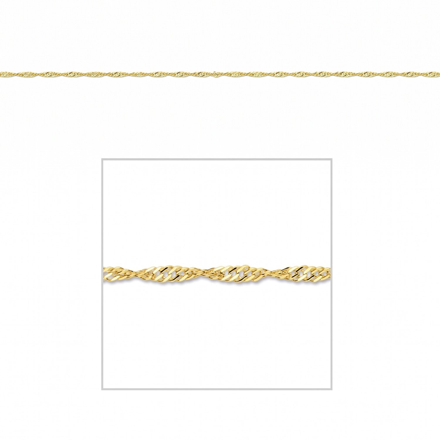 Gouden Singapore Ketting 1.8 mm 55 cm 14 karaats