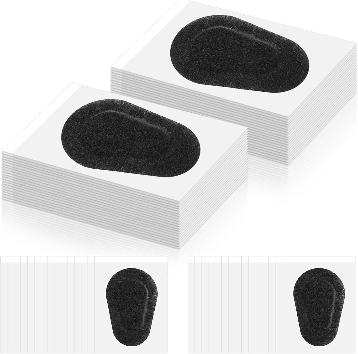 Verpakking met 40 zelfklevende ooglapjes voor volwassenen, 7,5 x 5 cm, zwart.