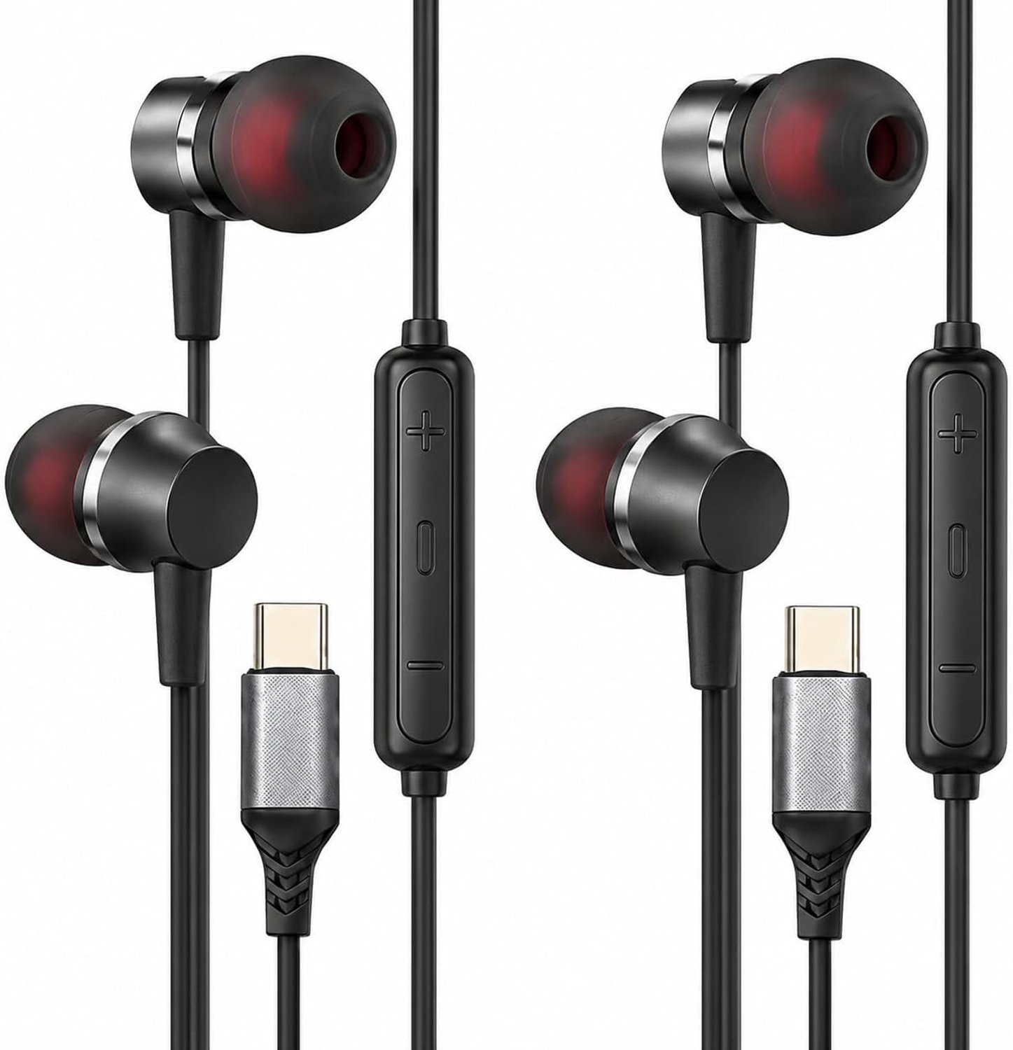 USB C Hoofdtelefoons - Zwart - In-Ear - Met Microfoon en Volumeregeling - Voor Smartphones en Laptops