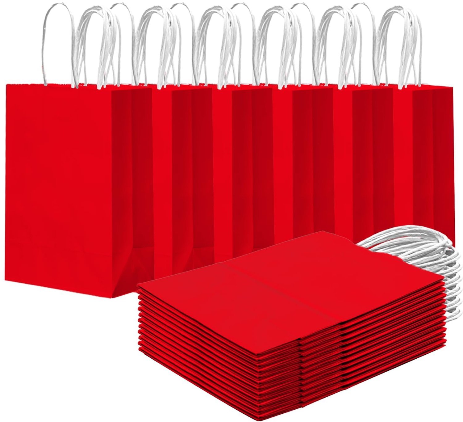 Cadeauzakjes 24 stuks - klein formaat 15 x 8 x 21 cm - rode tassen - ideaal voor feestjes - ShopVlot