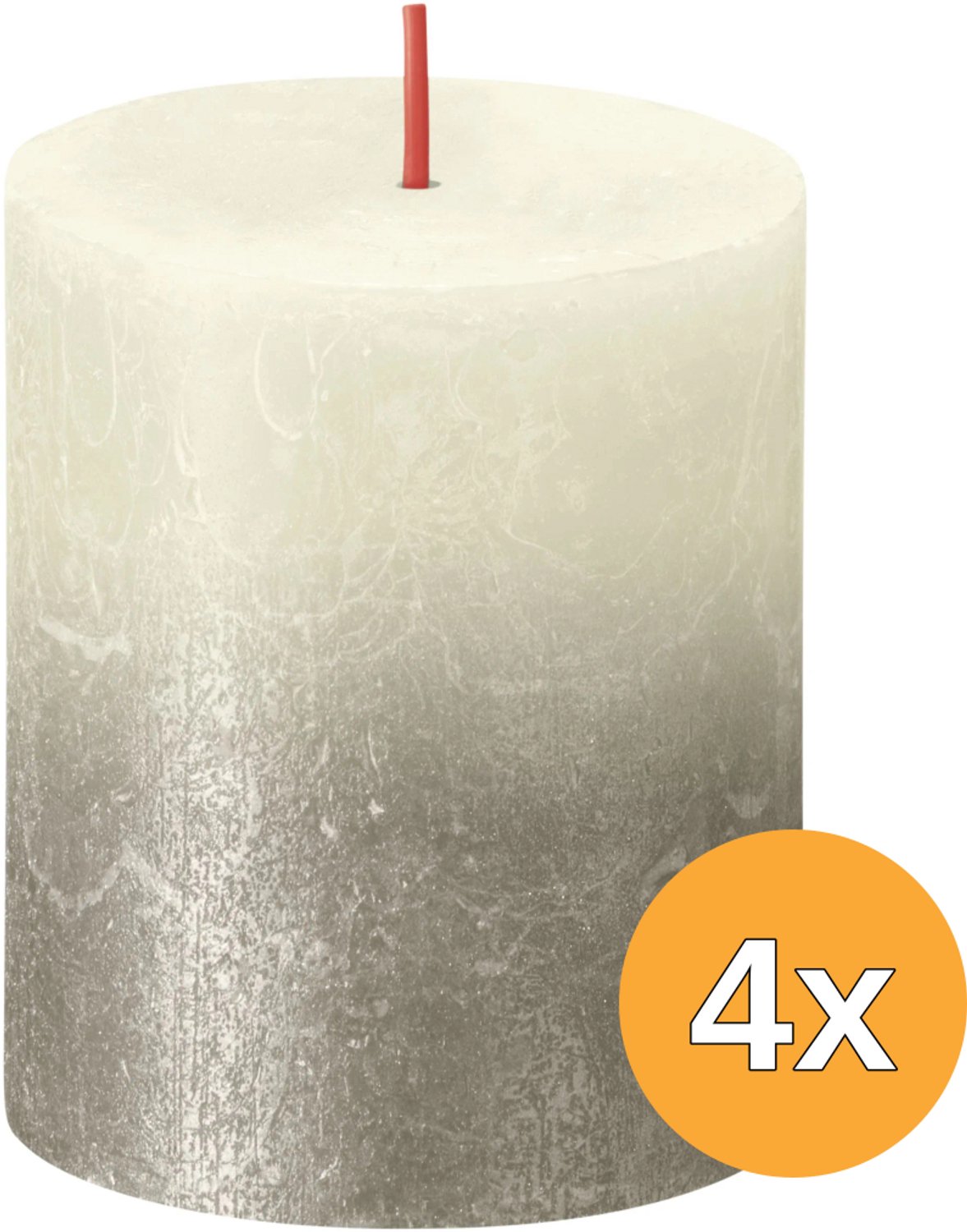 Bolsius rustiek kaars 35 uur 80/68 soft pearl/champagne