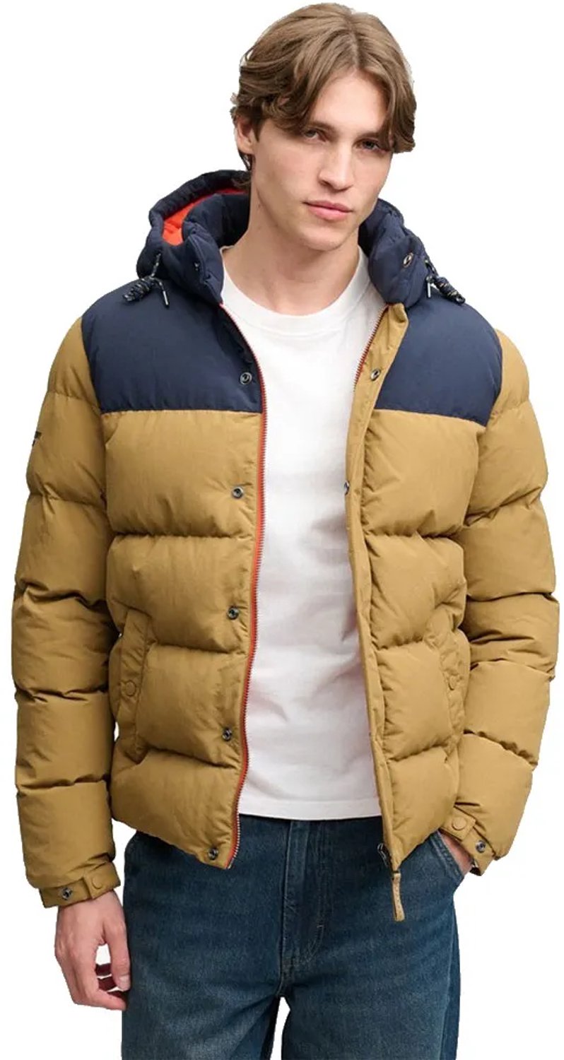 Superdry Everest Colour Block Puffer Jas Heren Gewatteerde jassen Goud