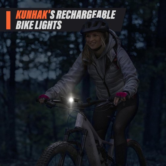 Fietslamp - nachtrijden super helder - oplaadbare auto lamp - voorlichter met achterlicht - oranje - 10 * 4,5 * 4cm — afbeelding 4