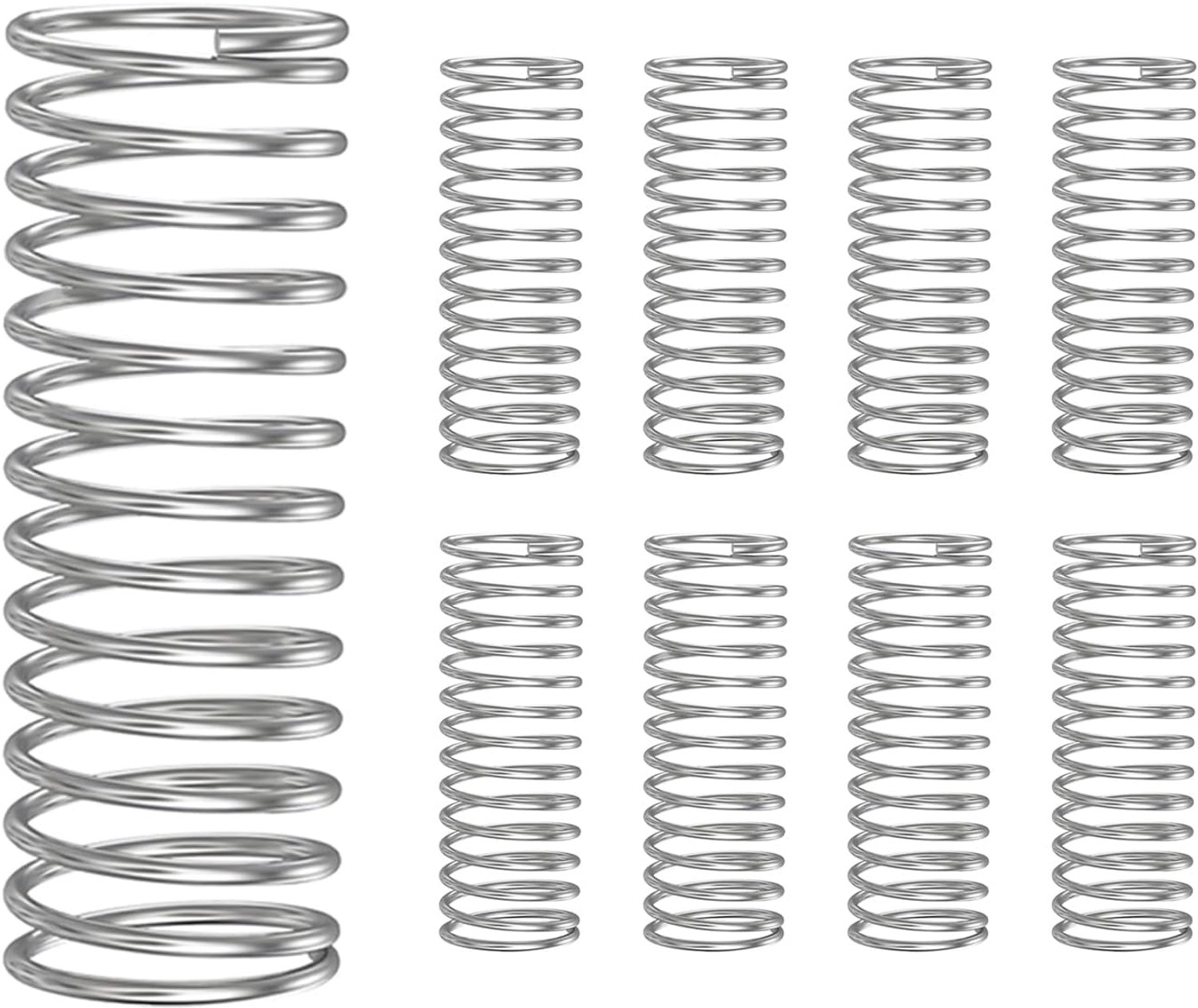 Pack of 10 compression spring made of 304 stainless steel, helicoids, wire diameter 0.7 mm, outer diameter 12 mm - ShopVlot