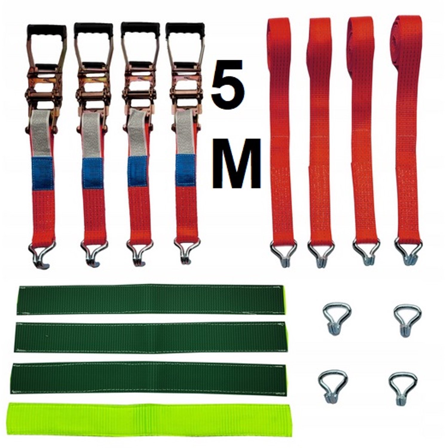 Transportbanden 4T 5M Rood Rubber Gecoat - 4 Stuks